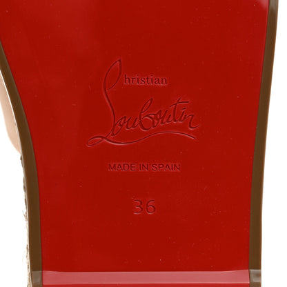 Christian Louboutin Calfskin Ariella Zeppa 130 Espadrille Sandals 36 Leche Scuro Naturel 6 of 8