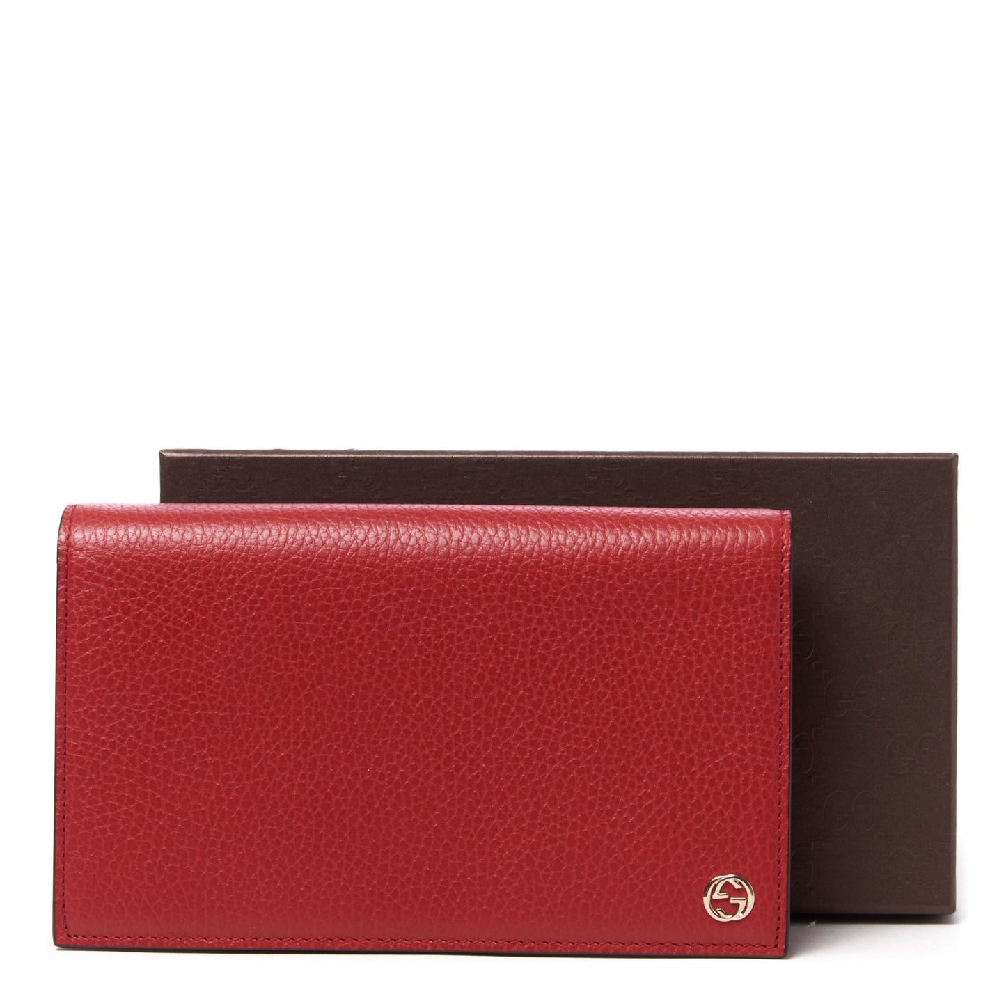 Dollar Calfskin Medium Betty Chain Wallet Red