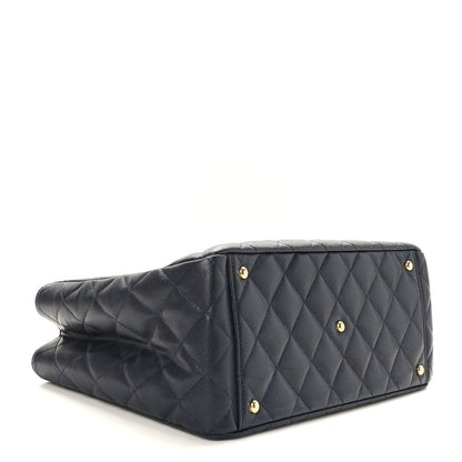 Chanel Caviar Quilted Small Shopping Tote Navy Blue 13 of 19