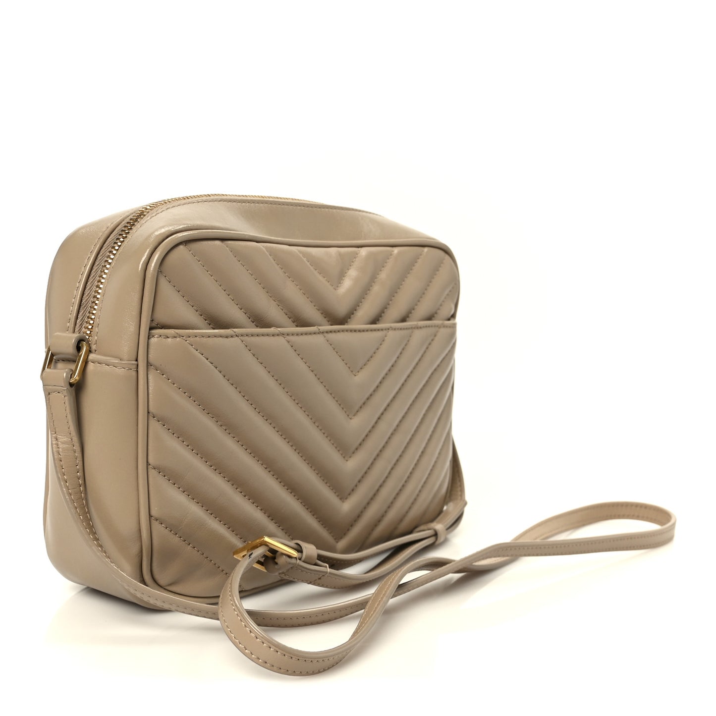 Calfskin Matelasse Monogram Lou Camera Bag Dark Beige