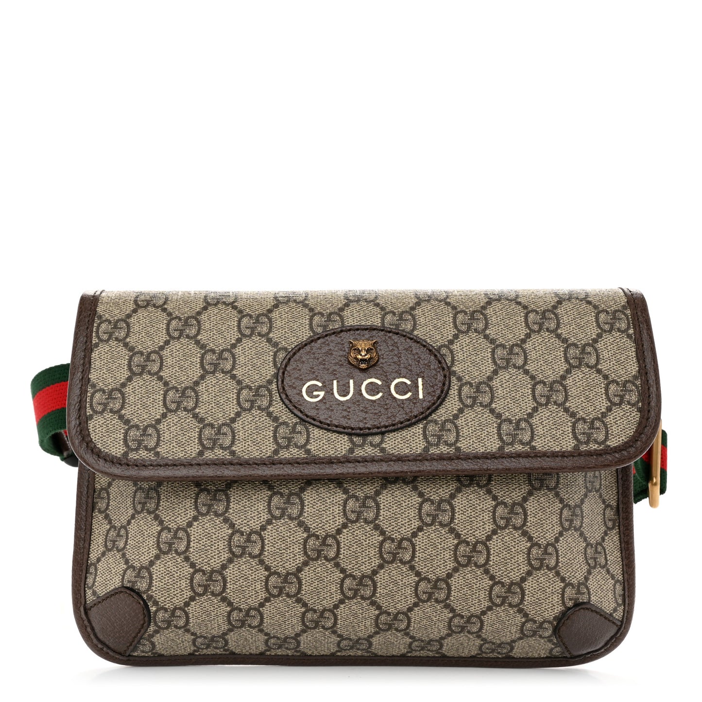 GG Supreme Monogram Neo Vintage Web Belt Bag Brown