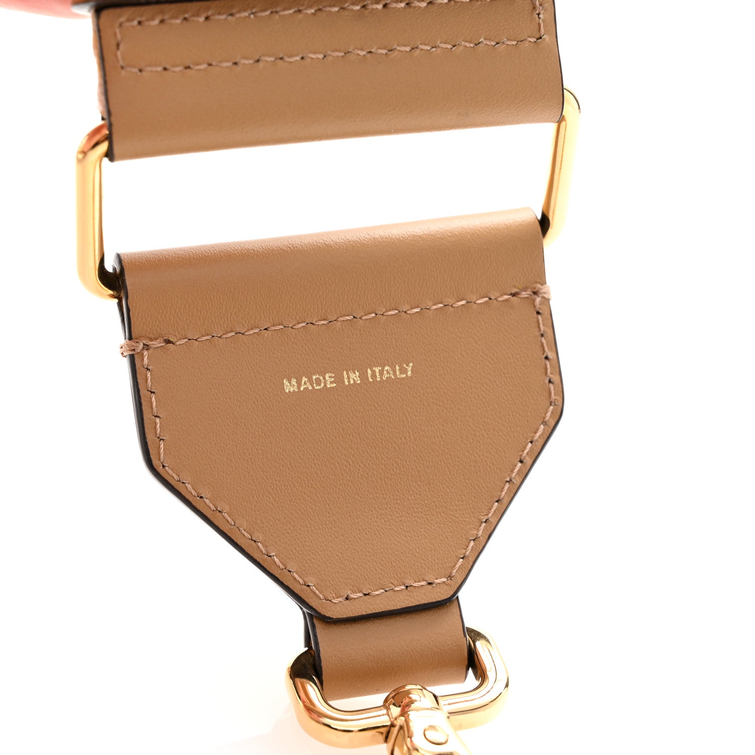 Fendi Ribbon Vitello King FF 1974 Adjustable Strap You Poudre Cuoio Miele Scuro 4 of 4