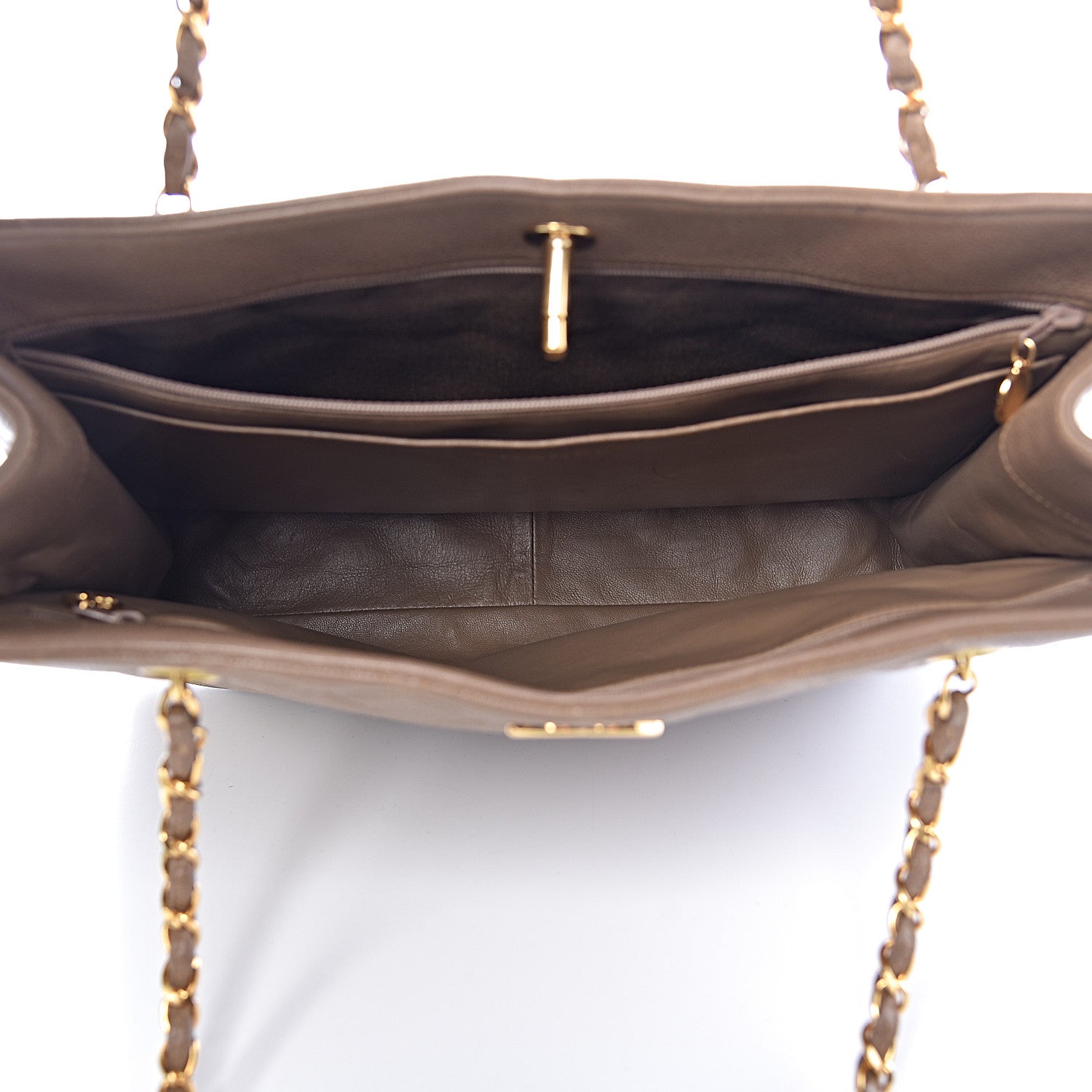 Chanel Caviar Quilted Shopping Tote Dark Beige 5 of 12