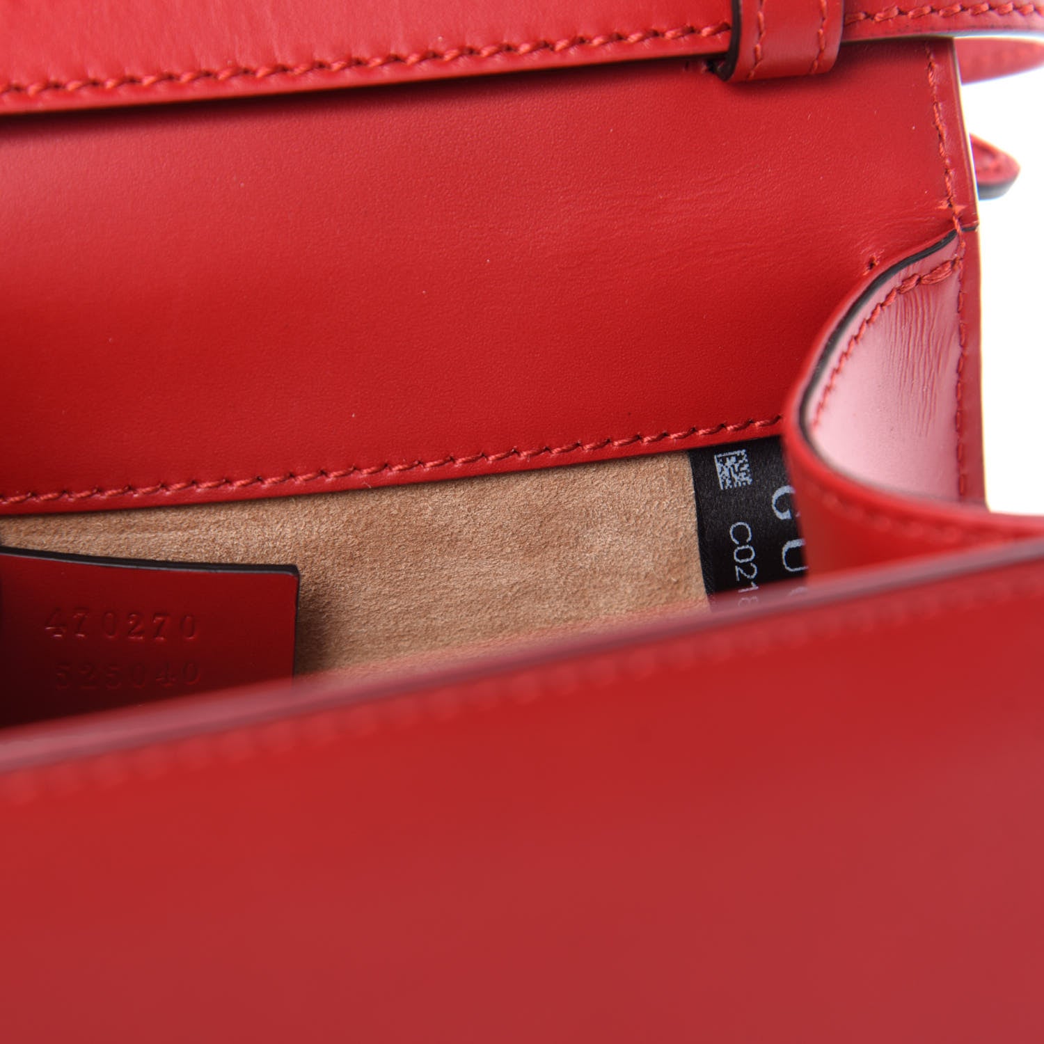 Gucci Calfskin Mini Sylvie Top Handle Bag Hibiscus Red 9 of 11