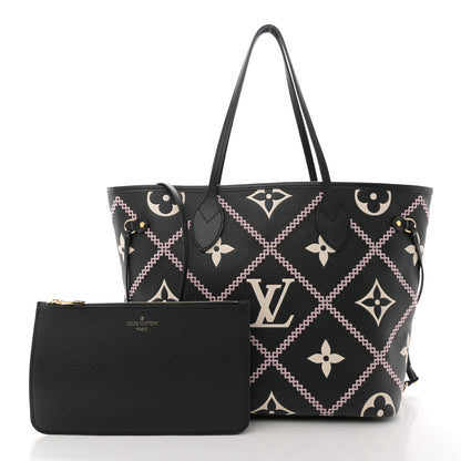 Louis Vuitton Empreinte Monogram Giant Broderies Neverfull MM Black 3 of 10