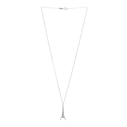 Tiffany Sterling Silver Eiffel Tower Charm Pendant Necklace 3 of 6