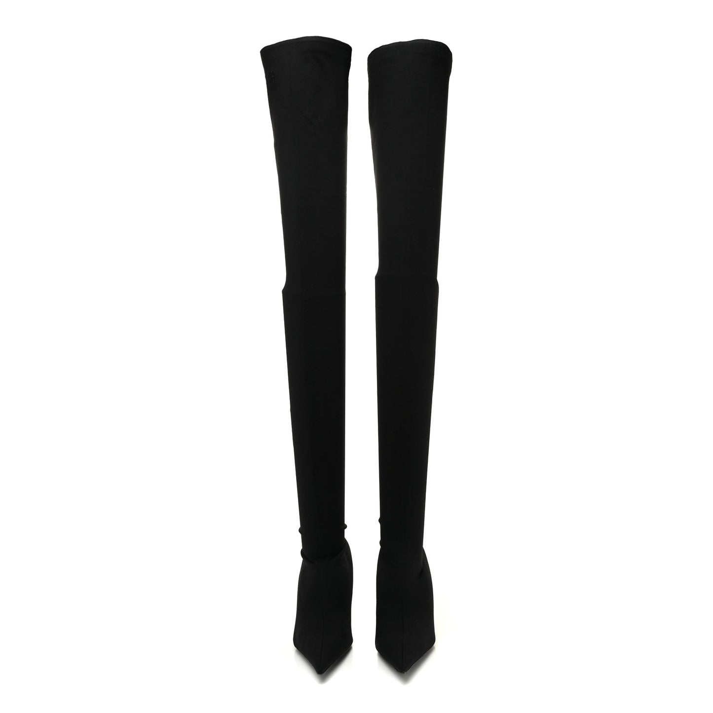 Spandex Pointed Toe Knife Thigh High Boots 38 Black
