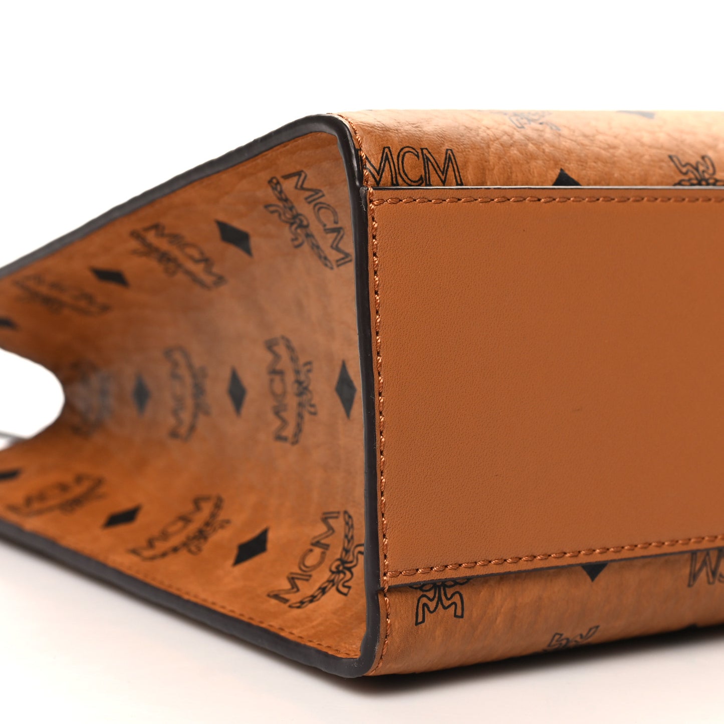 Visetos Calfskin Medium Diamond Tote Cognac