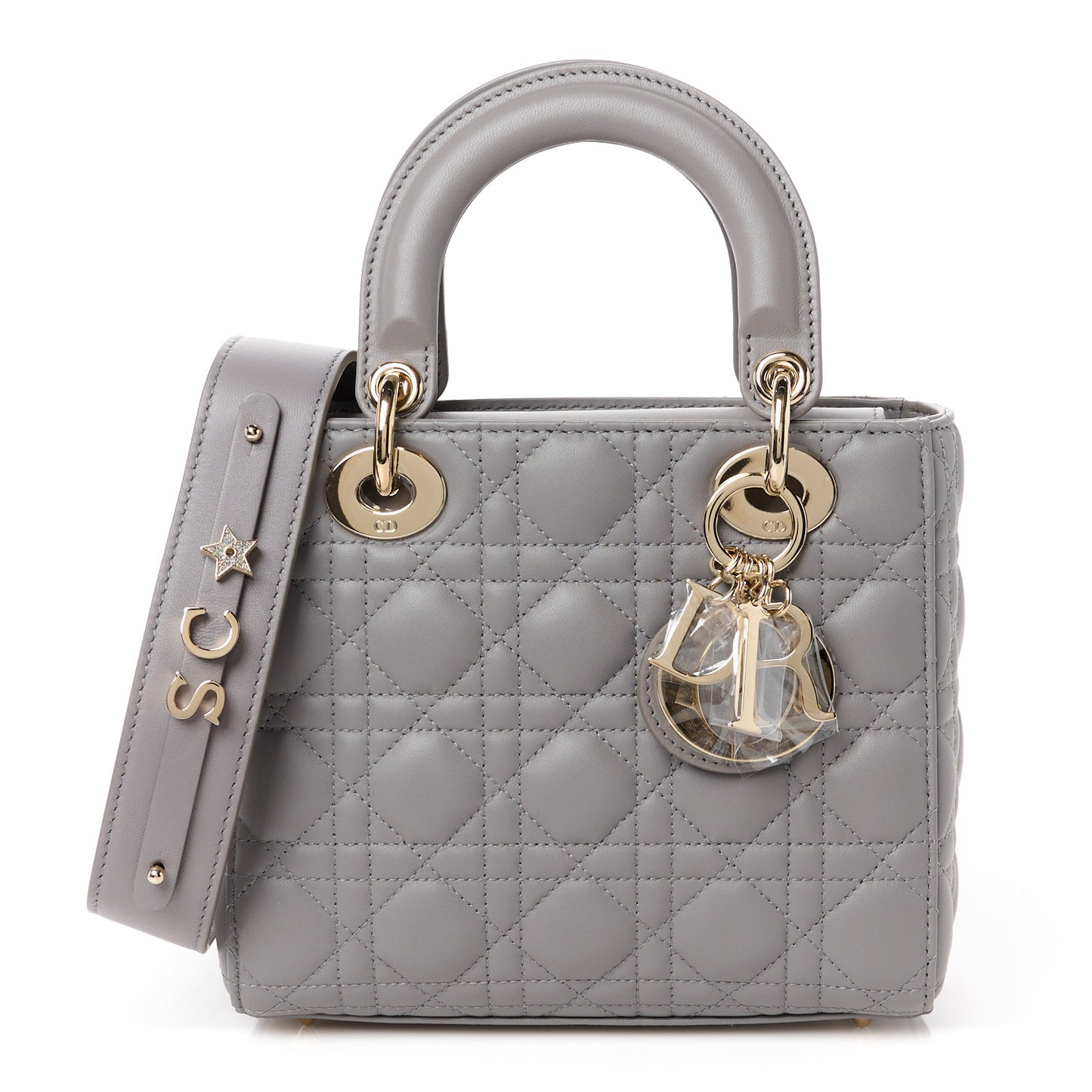 Lambskin Cannage Small My ABCDior Lady Dior Grey
