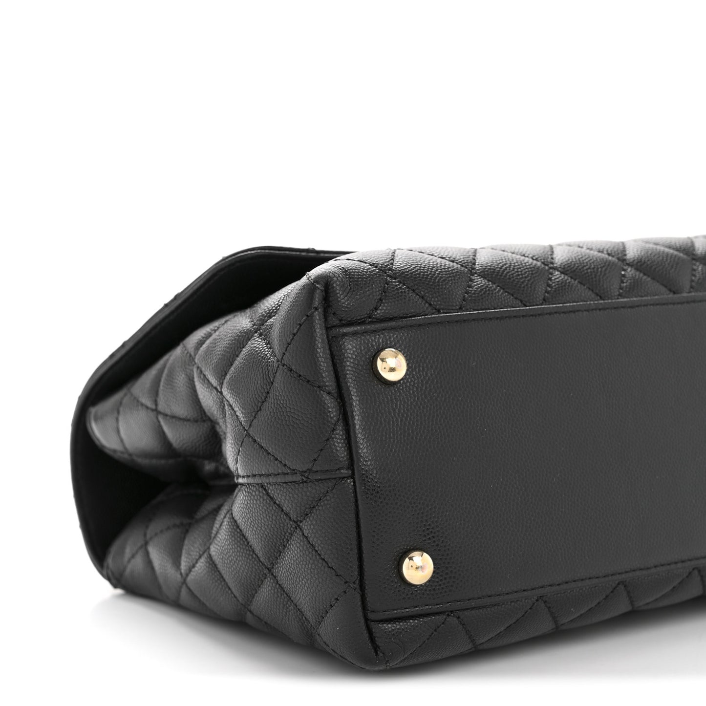 Caviar Quilted Small Coco Handle Flap Black
