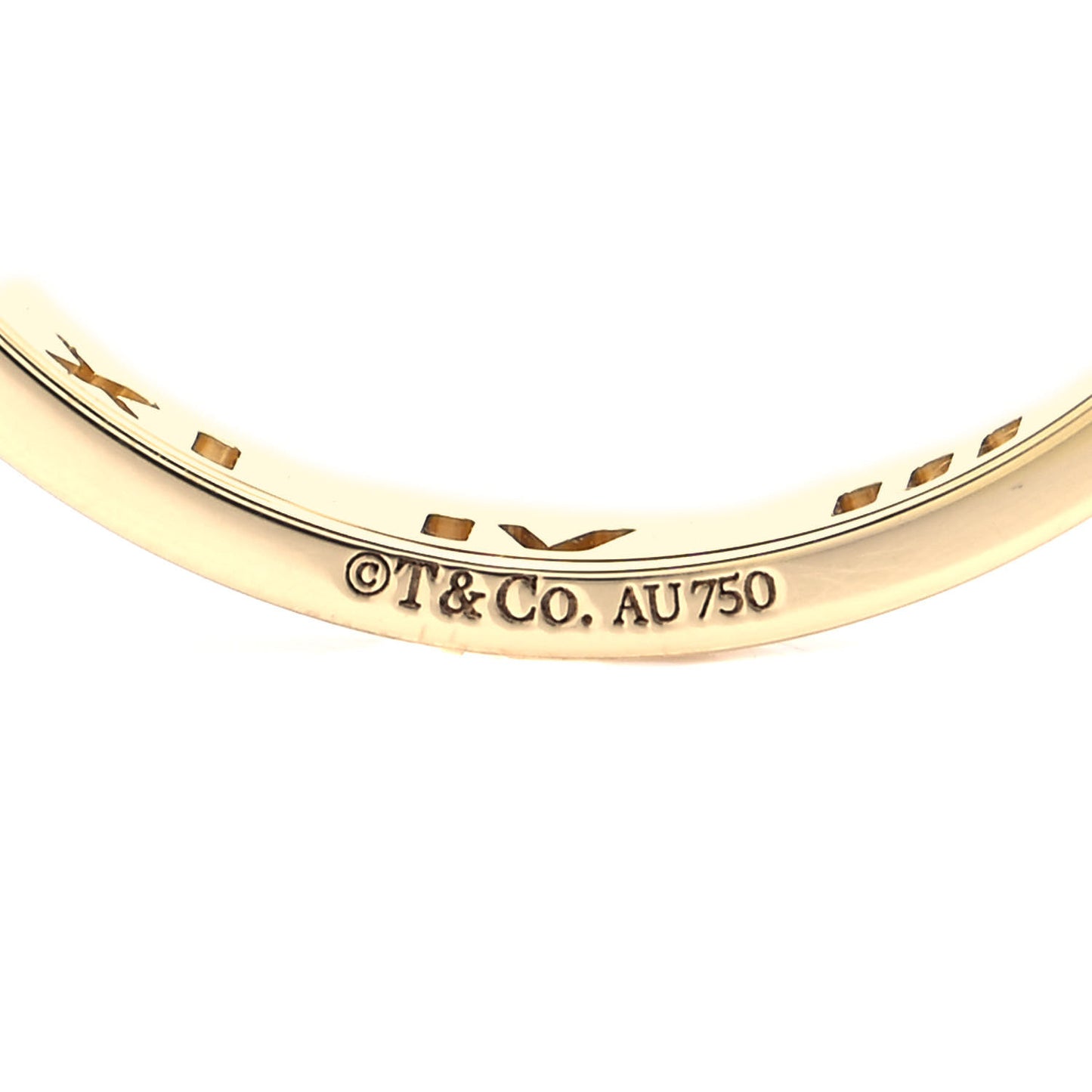 18K Yellow Gold Diamond Atlas Pierced Ring 69 12.5
