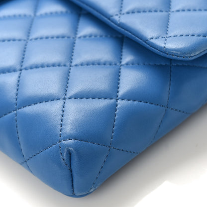 Chanel Lambskin Quilted Clutch Flap Blue 9 of 9