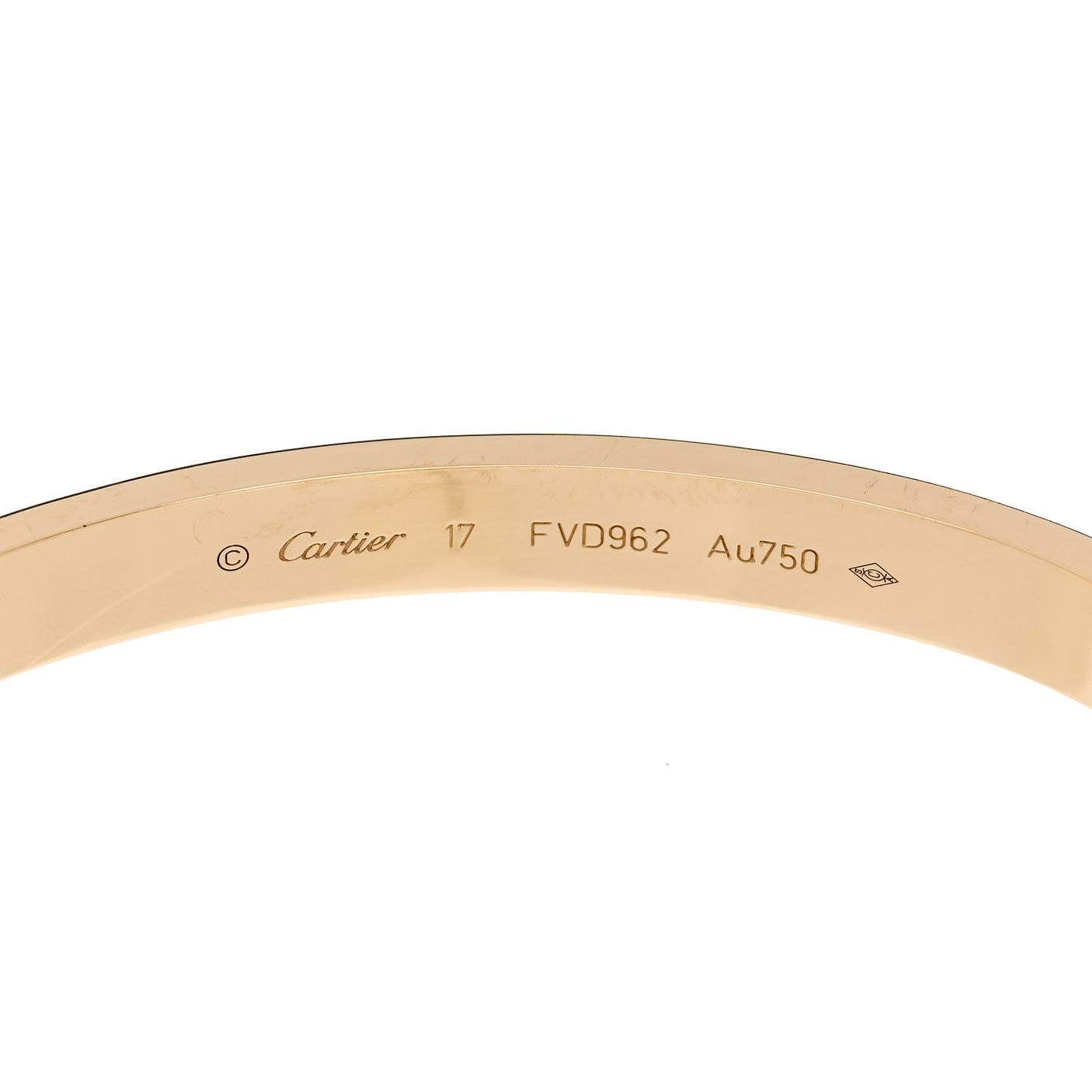 18K Yellow Gold LOVE Bracelet 17