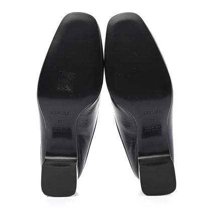 Hermes Goatskin Diane Mules 36 Black 5 of 9