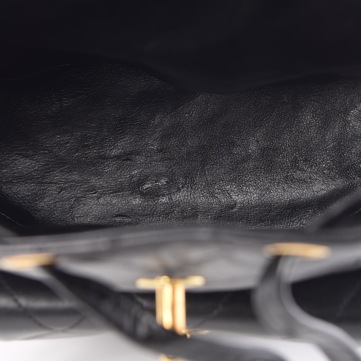 Chanel Lambskin Quilted Drawstring Backpack Black 9 of 12