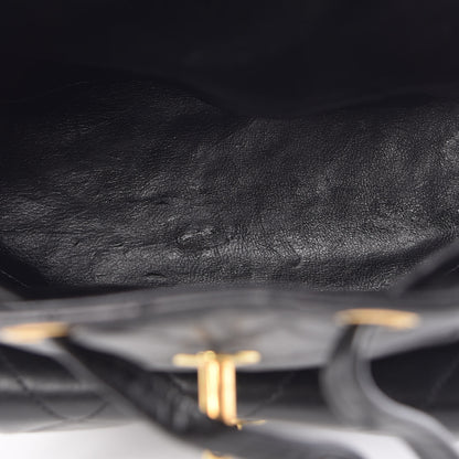 Chanel Lambskin Quilted Drawstring Backpack Black 9 of 12