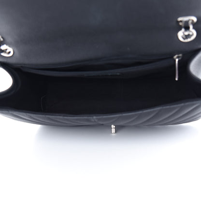 Chanel Caviar Chevron Quilted Large Puffy CC Flap Black 5 of 9