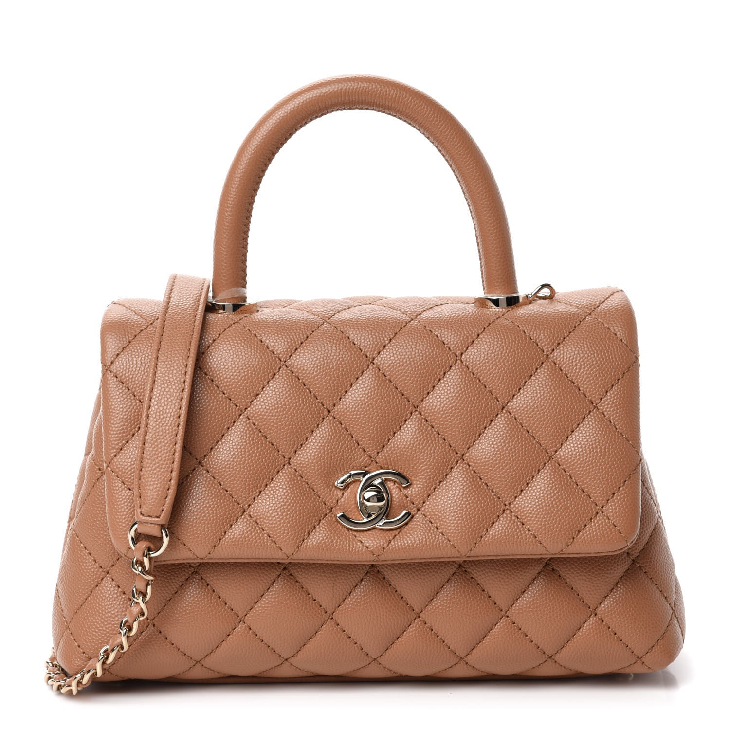 Chanel Caviar Quilted Mini Coco Handle Flap Brown 1 of 11