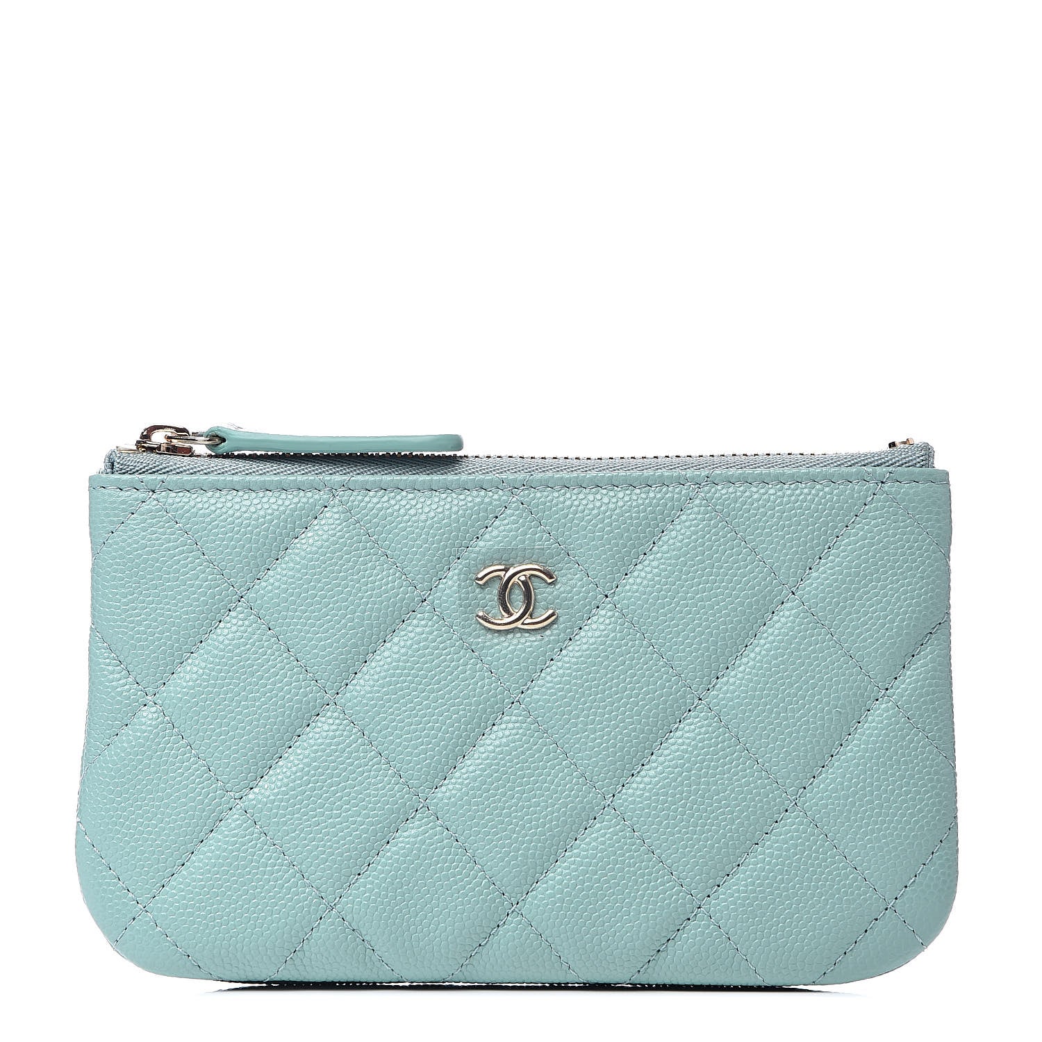 Chanel Caviar Quilted Small Cosmetic Case Light Blue 1 of 8
