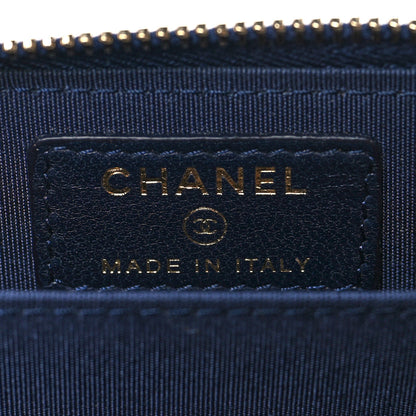 Chanel Lambskin Lucky Charms Zip Coin Purse Navy 6 of 9