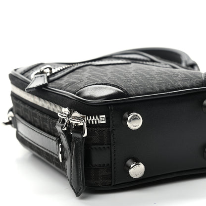 Fendi Recycled Fabric Jacquard Vitello Astro Micro FF Mini Trolley Bag Asfalto Black 10 of 11