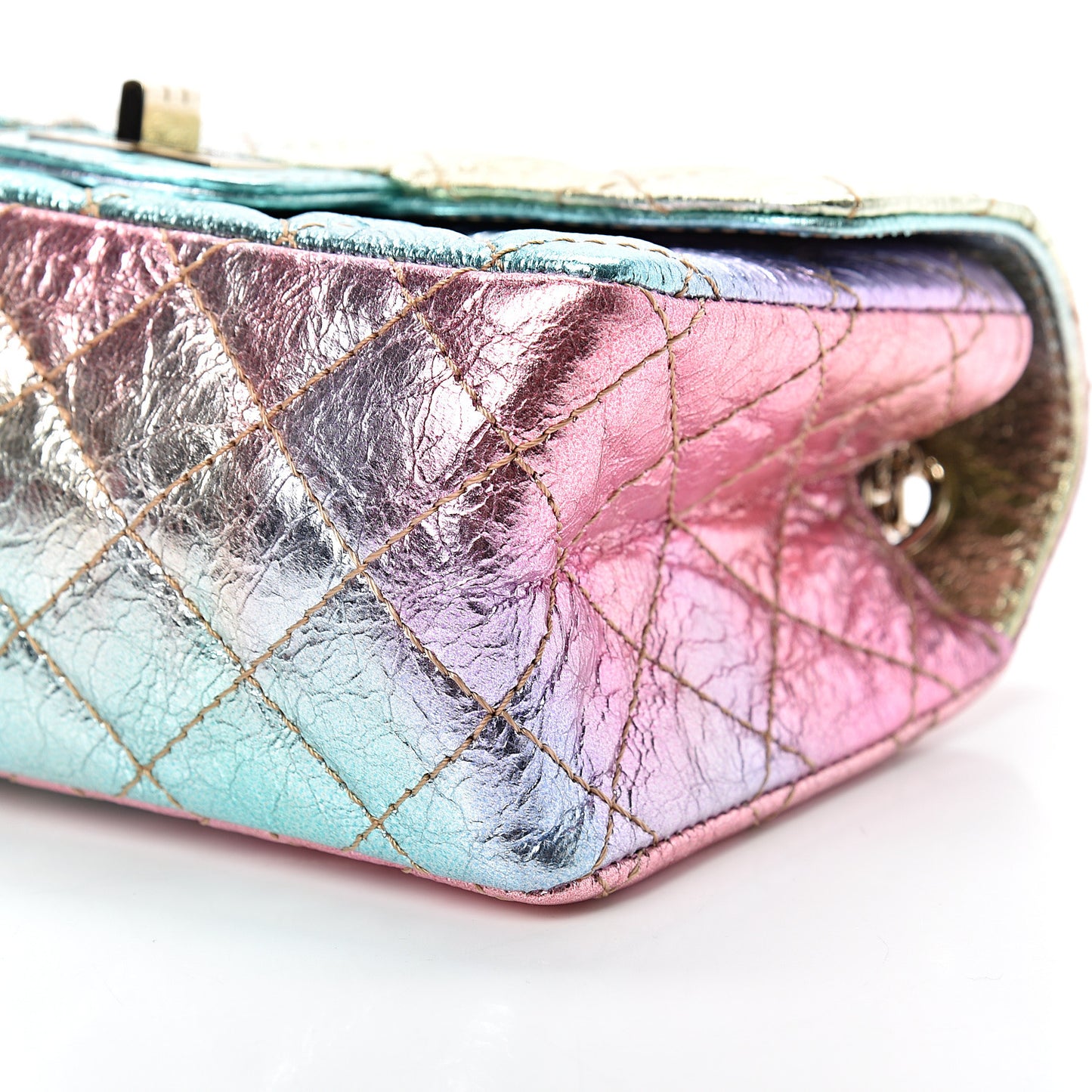 Metallic Goatskin Quilted Mini 2.55 Reissue Flap Multicolor