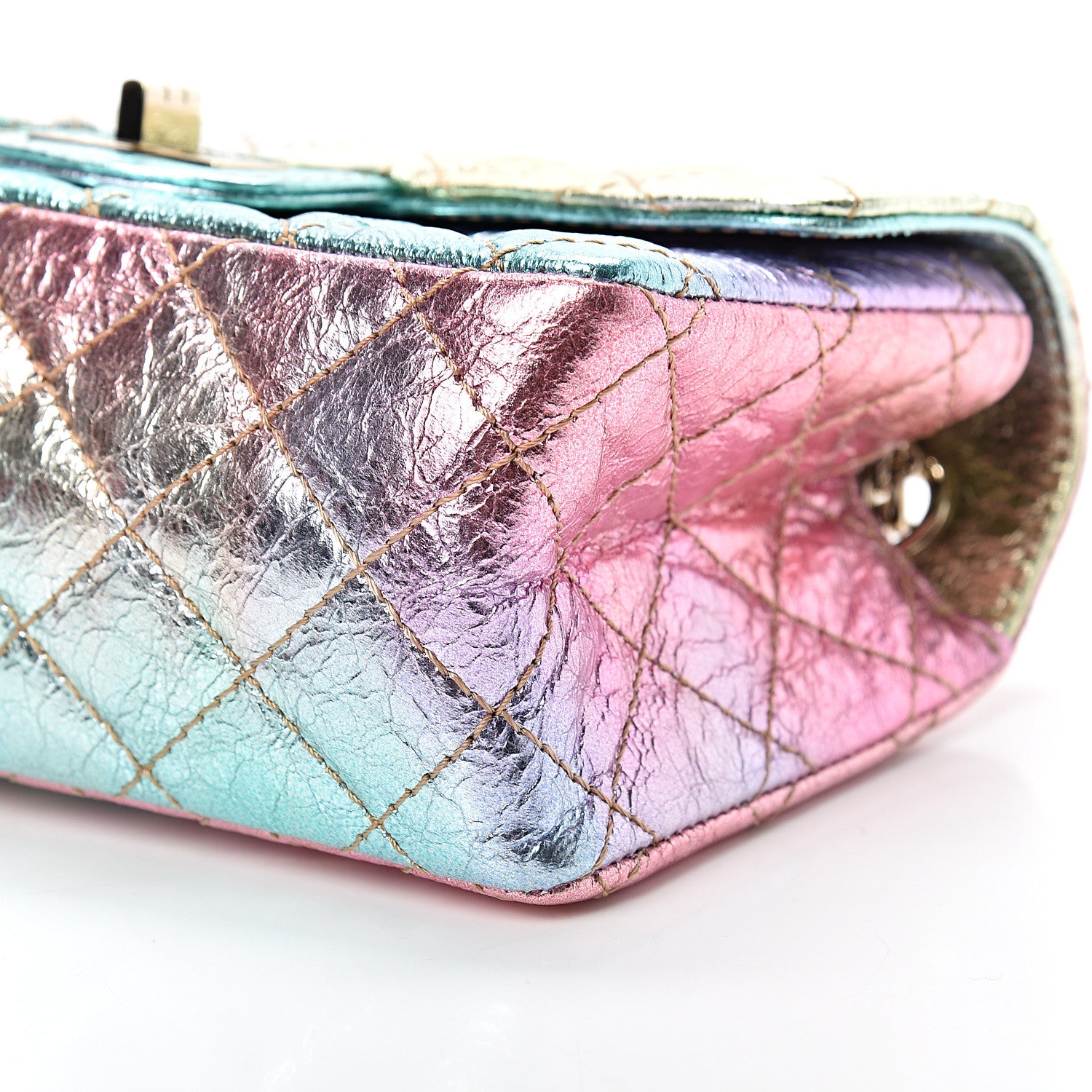 Chanel Metallic Goatskin Quilted Mini 2.55 Reissue Flap Multicolor 9 of 10