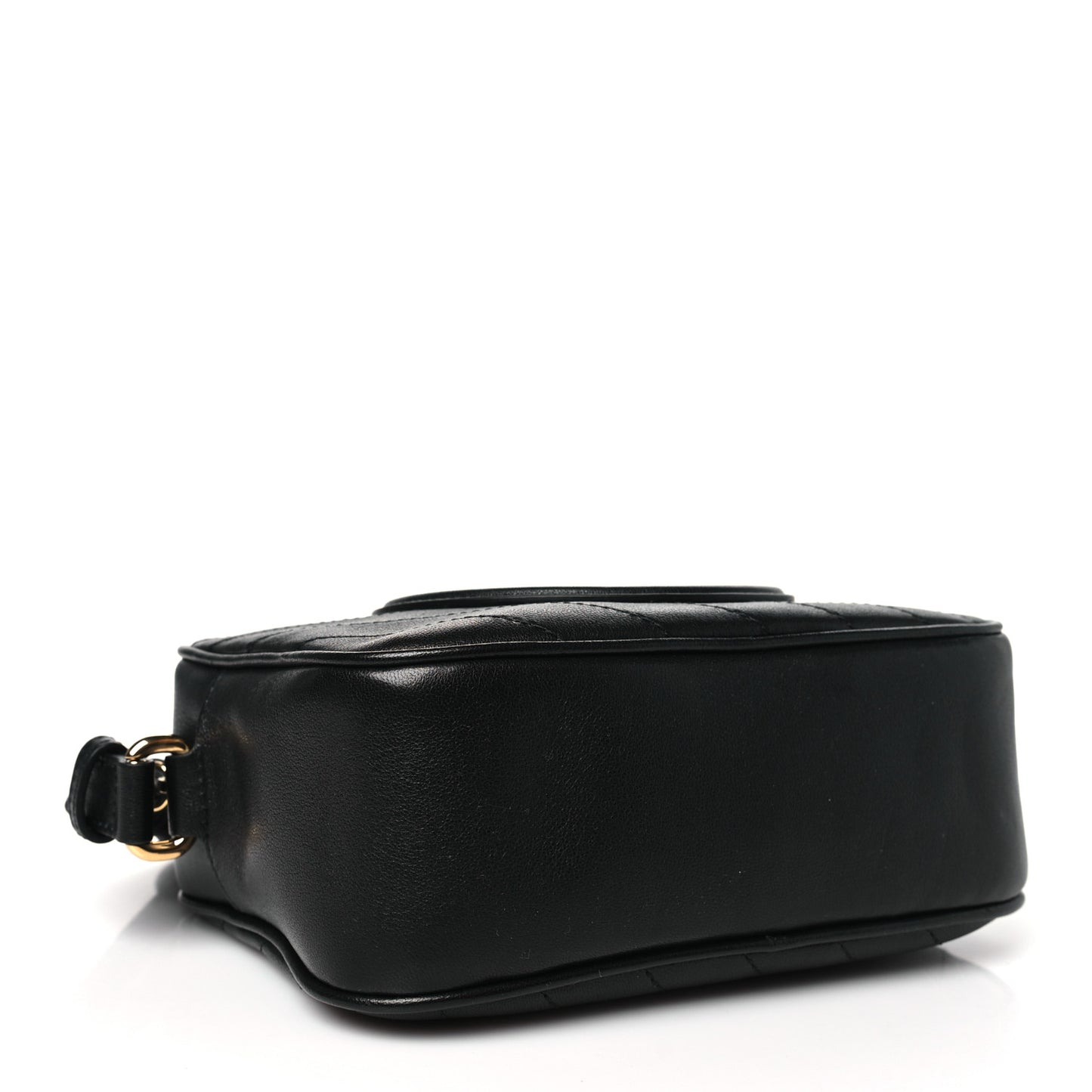 Sakai Be Green Calfskin Diagonal Stitched Small Blondie Shoulder Bag Black