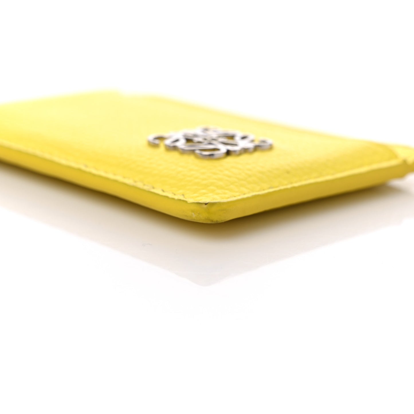 Soft Grained Calfskin Anagram Card Holder Lemon