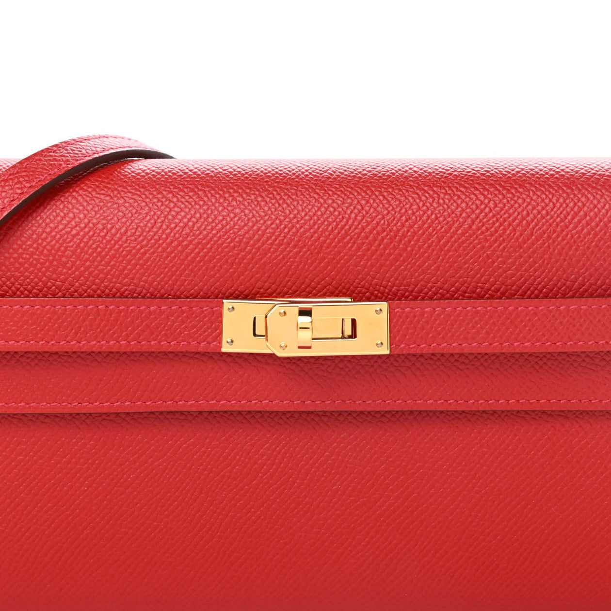 Epsom Kelly Wallet To Go Rouge Casaque
