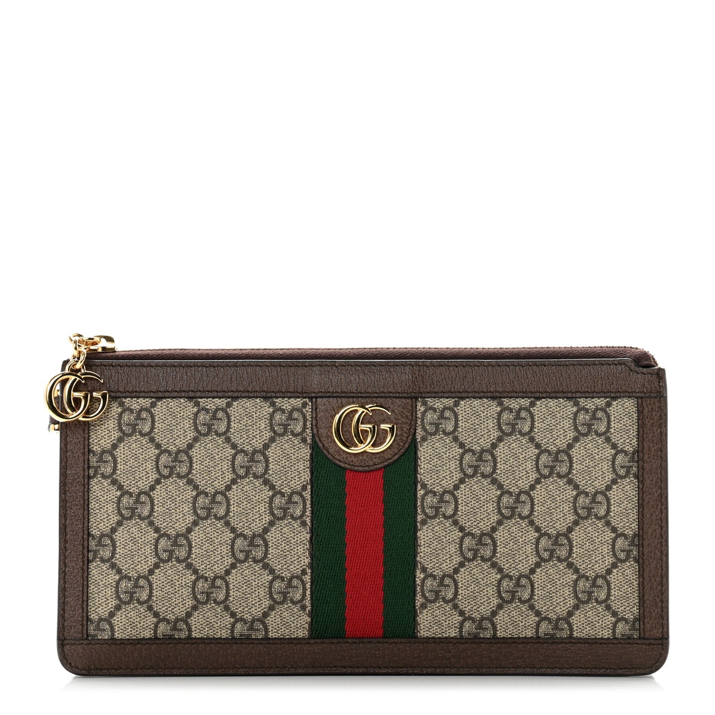 GG Supreme Monogram Web Travel Wristlet Beige New Acero