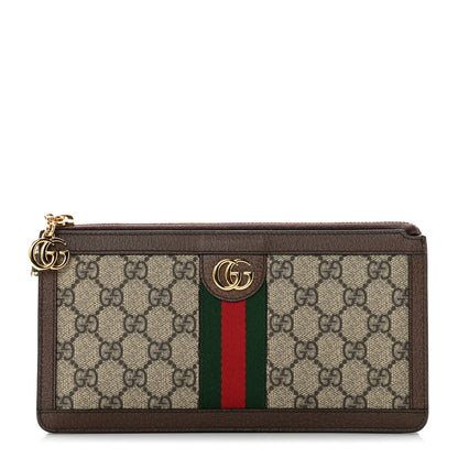 Gucci GG Supreme Monogram Web Travel Wristlet Beige New Acero 1 of 7