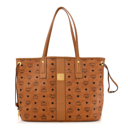 MCM Visetos Medium Liz Reversible Shopper Tote Cognac 1 of 15