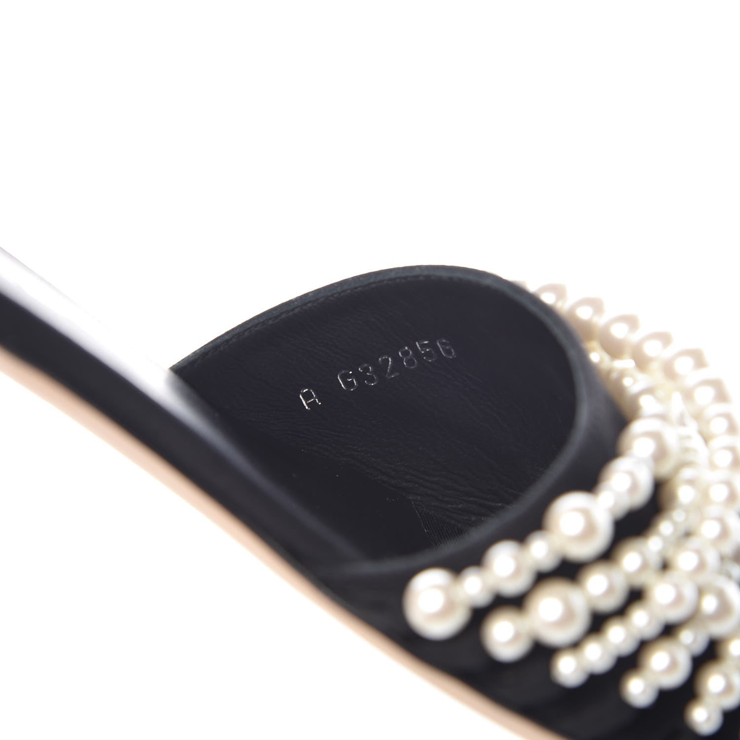 Chanel Felt Pearl Flat Sandals 38 Black 7 of 11