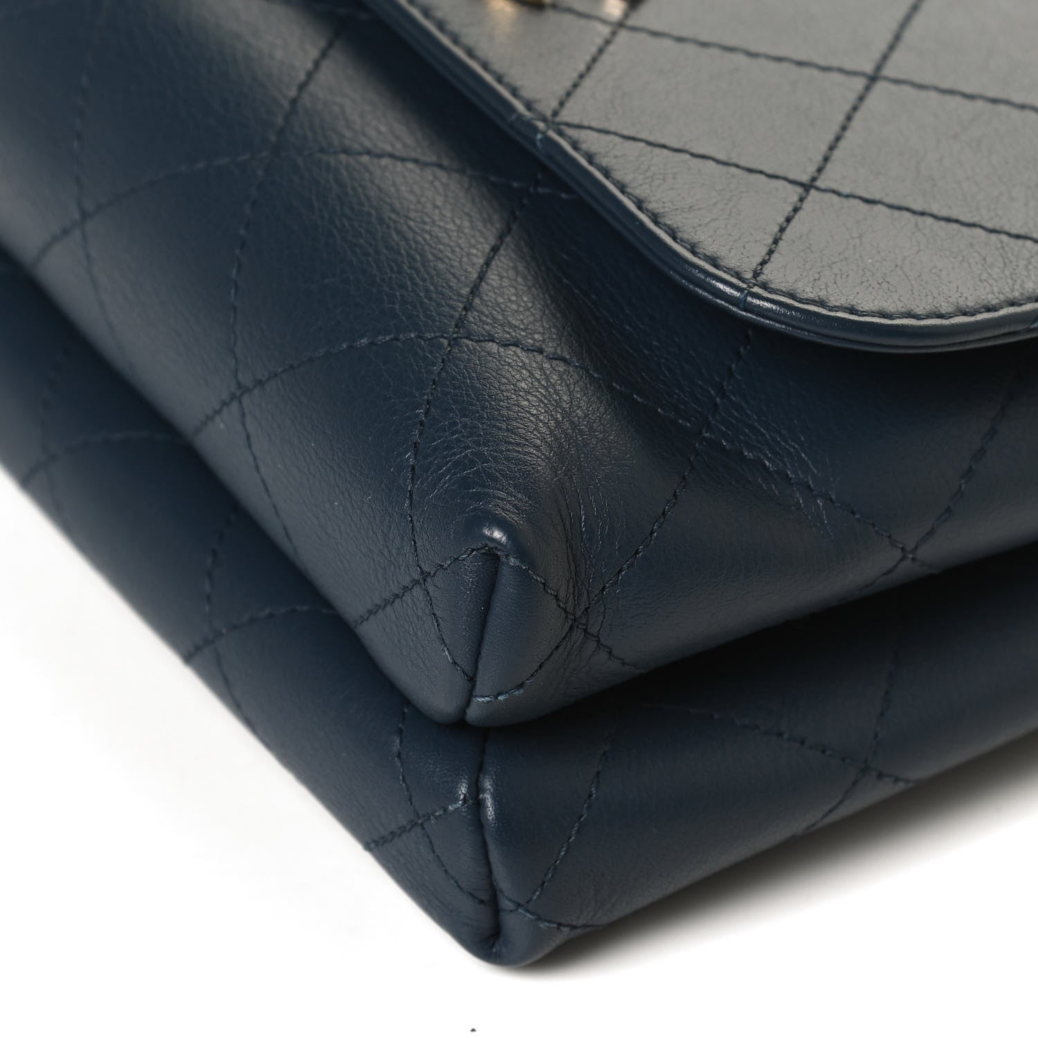 Chanel Calfskin Quilted Small Double Pocket Top Handle Flap Blue 11 of 16