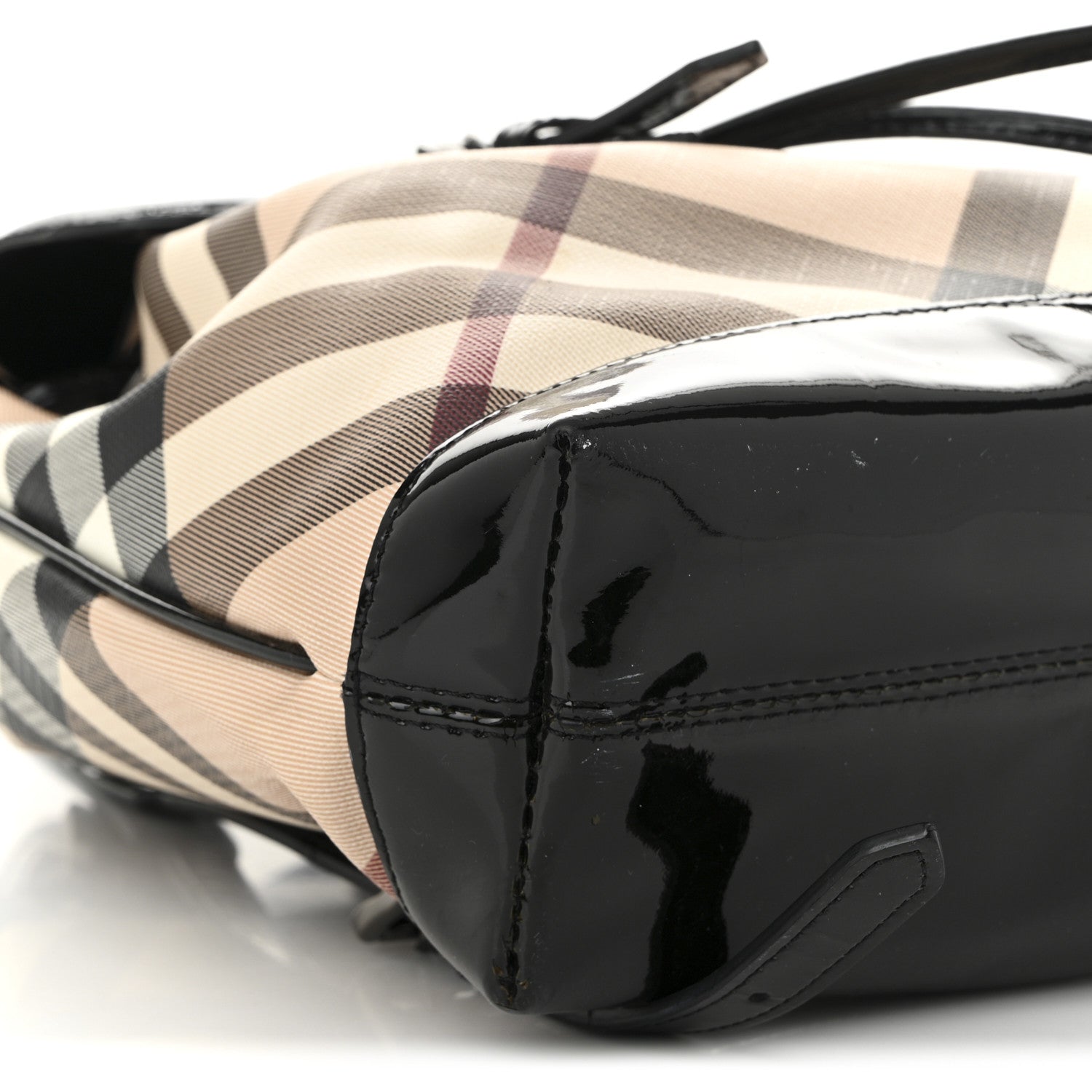 Burberry Patent Nova Check Backpack Black 9 of 14