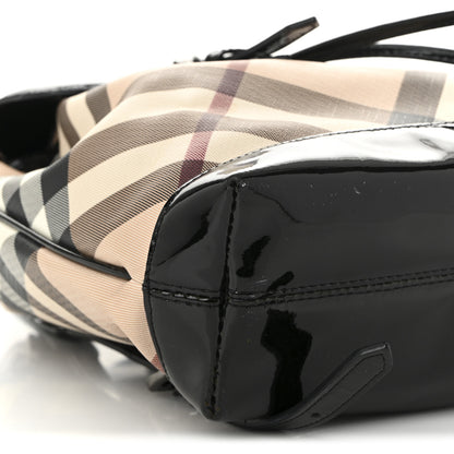 Burberry Patent Nova Check Backpack Black 9 of 14