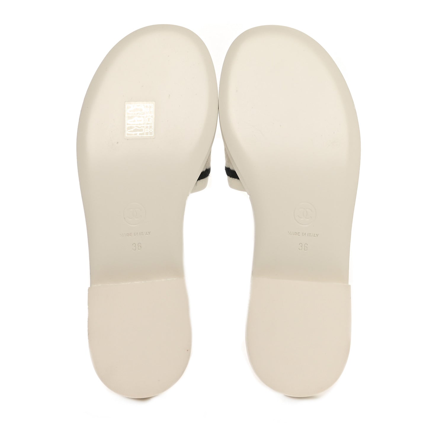 Lambskin Embroidered Logo Mules 36 Ivory Black