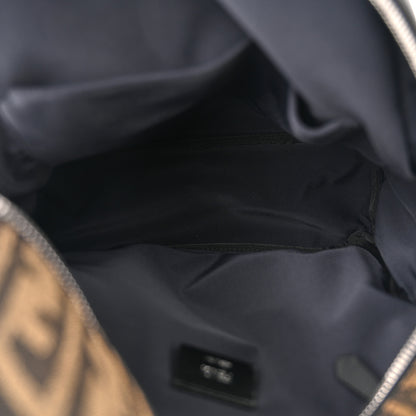 Fendi X SARAH COLEMAN Fabric Jacquard Vitello Grace Light Woven Lanyard FF Vertigo Pouch Pocket Backpack Tobacco Moro Black 5 of 10