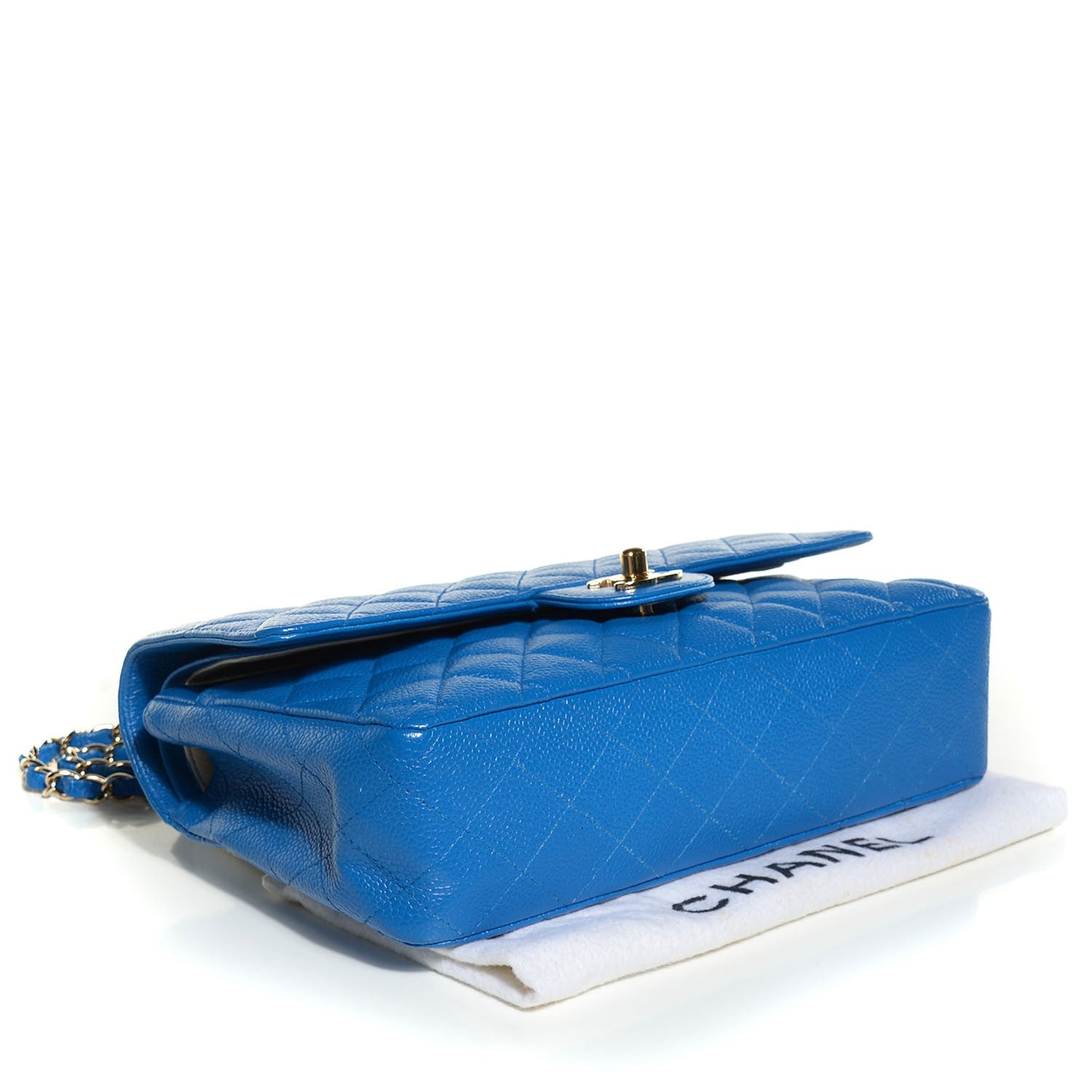 Chanel Caviar Quilted Medium Double Flap Blue 4 of 8