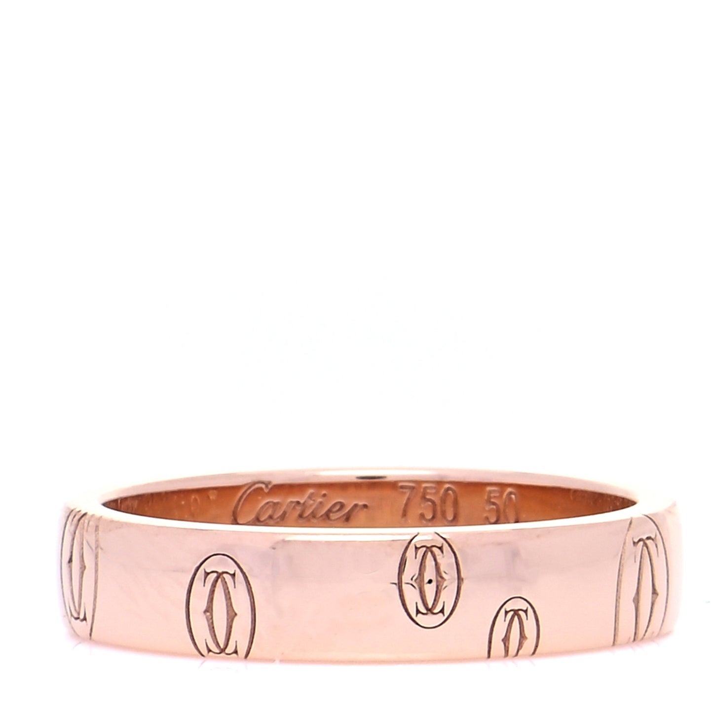 18K Pink Gold 4mm Happy Birthday Band Ring 50 5.25