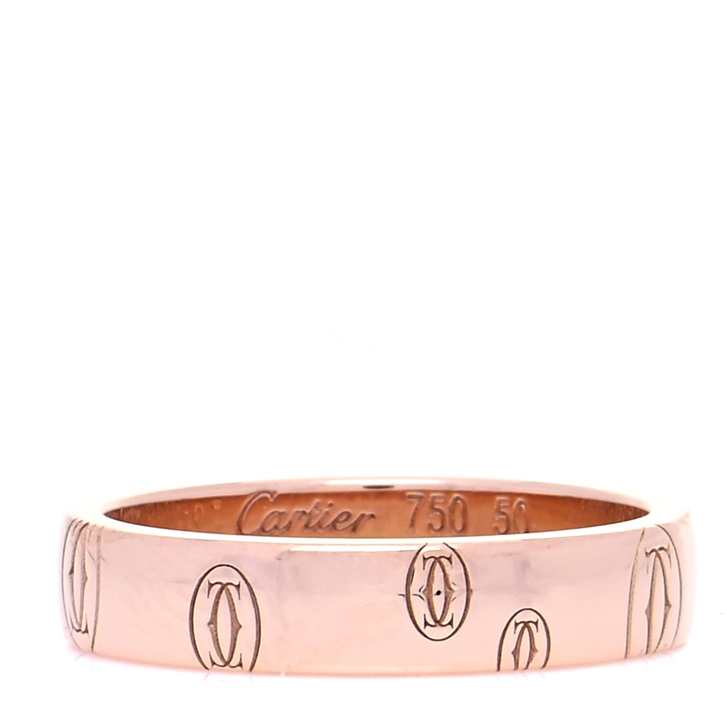 Cartier 18K Pink Gold 4mm Happy Birthday Band Ring 50 5.25 1 of 4