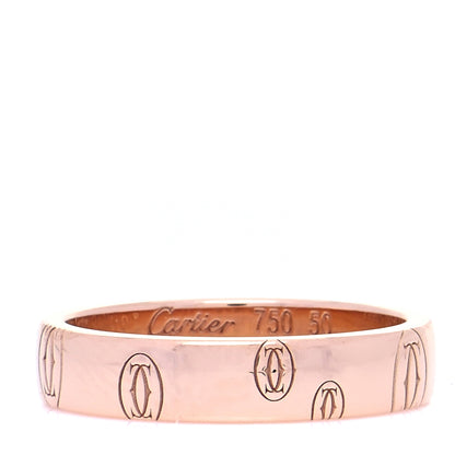 Cartier 18K Pink Gold 4mm Happy Birthday Band Ring 50 5.25 1 of 4