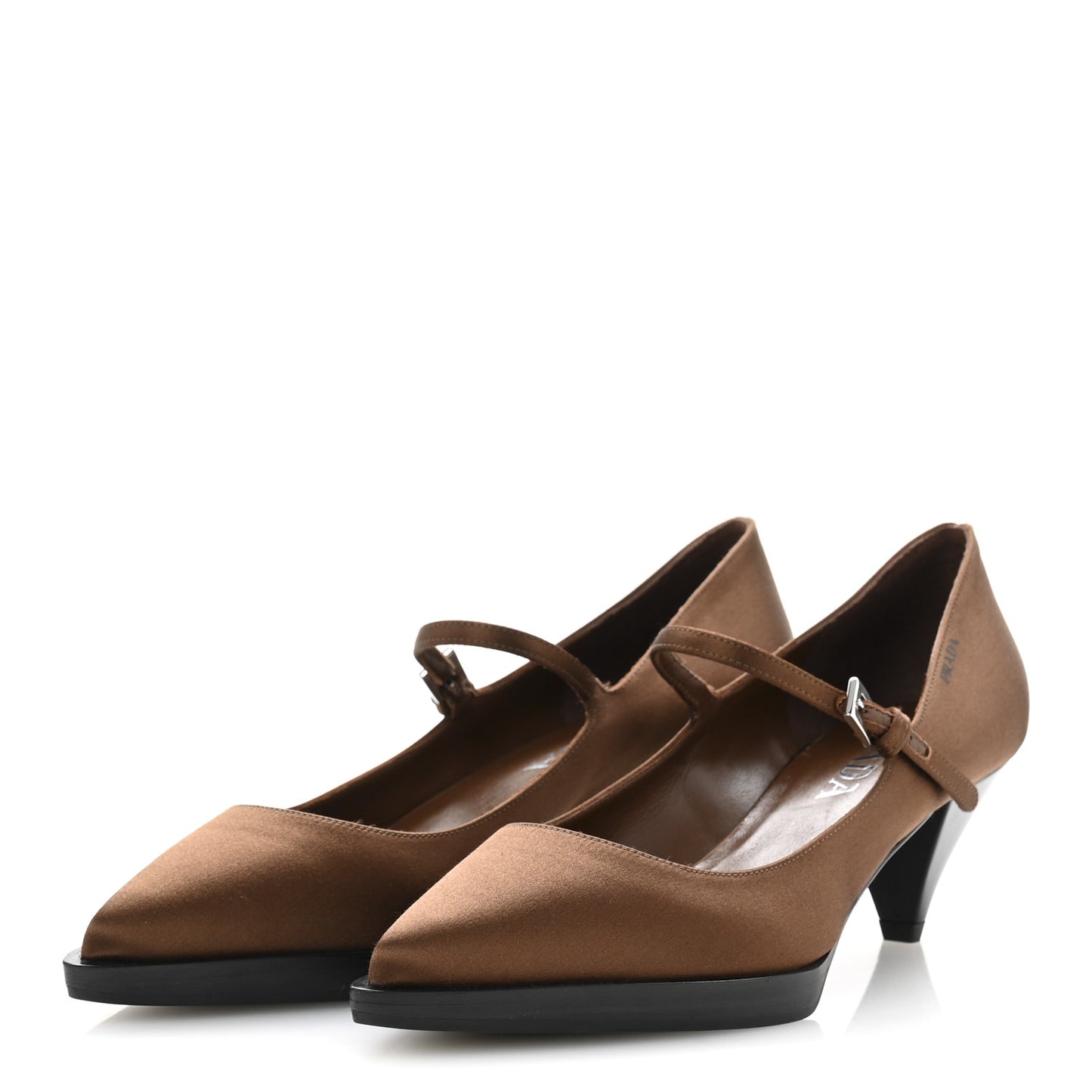 Satin Mary Jane Pumps 36 Tobacco