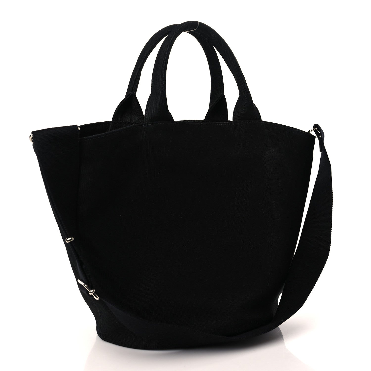 Prada Canapa Small Shopping Tote Black 4 of 10