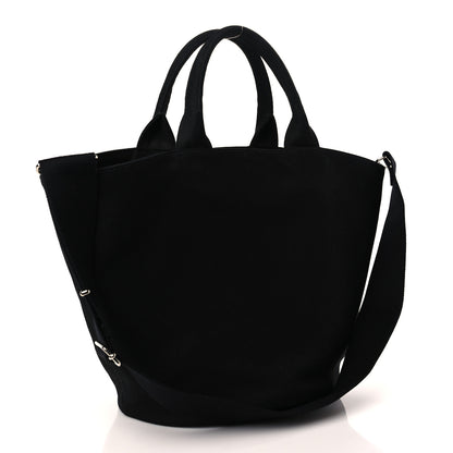 Prada Canapa Small Shopping Tote Black 4 of 10