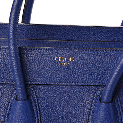 Celine Drummed Calfskin Micro Luggage Indigo 11 of 15