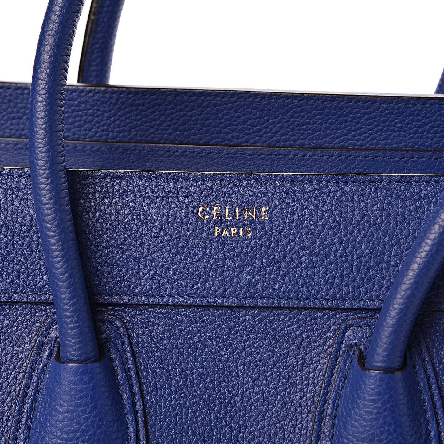 Drummed Calfskin Micro Luggage Indigo