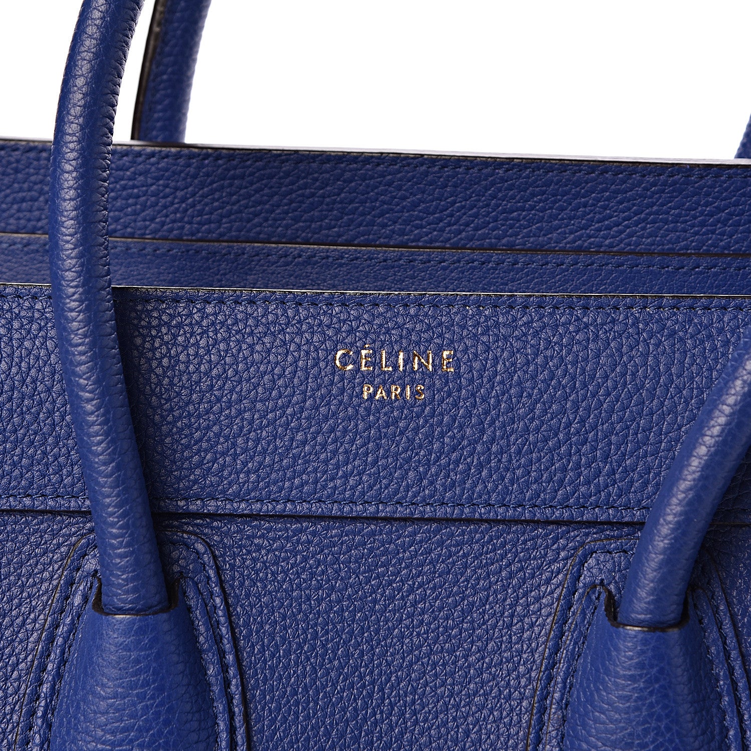 Celine Drummed Calfskin Micro Luggage Indigo 11 of 15