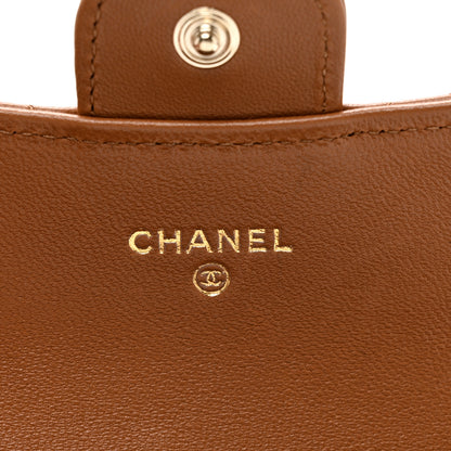 Chanel Lambskin Quilted Flap Card Holder Wallet Brown 7 of 10